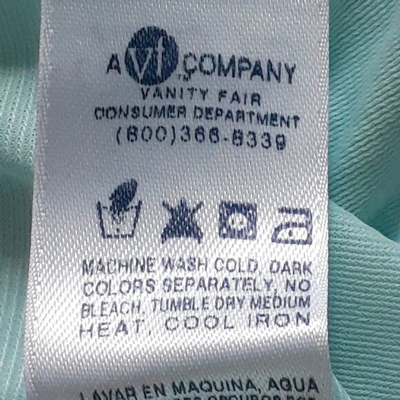 Vintage Vanity Fair Women's Short Sleeve Nylon Pajama Set Blue Size M - Picture 11 of 12